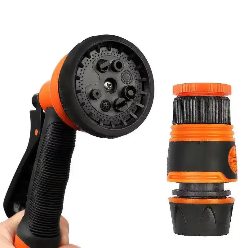 10/20M Automatic Rewind Hose Reel with 7 Pattern Hose Nozzle Water Hose Reel Slow Return System for Car Garden