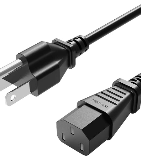 3 Prong AC Power Cord Cable Replacement for Electronics, TV, Computer, Printer, Radio, Monitor, Samsung, Dell, Vizio, LG, Asus, Laptop and More (10FT)