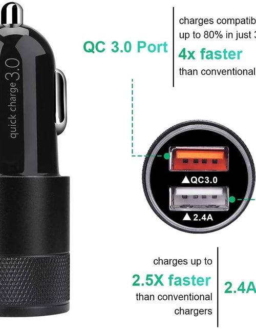 Load image into Gallery viewer, Fast Car Charger, Quick Charging 5.4A/30W Phone USB Car Charger Adapter Rapid Plug 2 Port Cigarette Lighter Charger Flush Compatible Samsung, Tablet, Iphone, Ipad, LG
