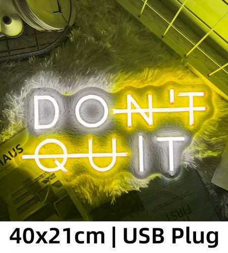 Neon Sign DON'T QUIT DO IT Neon Led Sign Inspirational Quote Game Room Bedroom Decor Wall Art Motivate Neon Light Gym Classroom