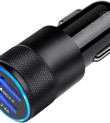 Fast Car Charger, Quick Charging 5.4A/30W Phone USB Car Charger Adapter Rapid Plug 2 Port Cigarette Lighter Charger Flush Compatible Samsung, Tablet, Iphone, Ipad, LG